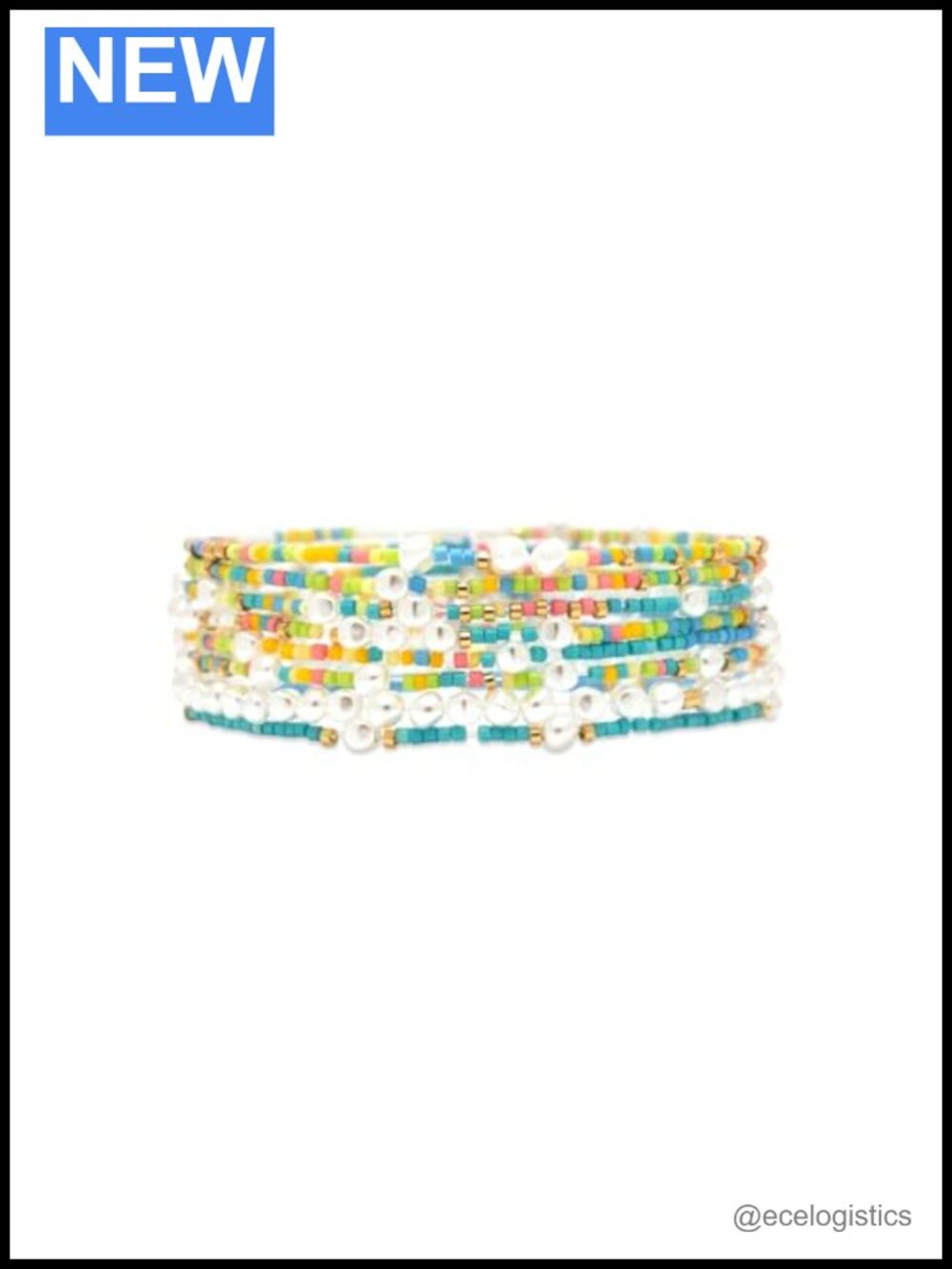 Seed Bead Stretch Bracelet Stack Set of 8 Waterproof Boho Stackable